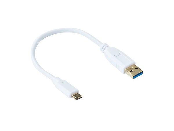 Câble Chargeur Usb Type C, 0.2 M Blanc Evology