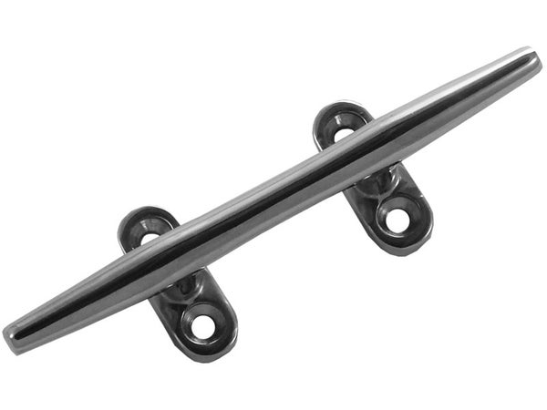 Taquet 124 mm plat poli en inox A4, AISI 316