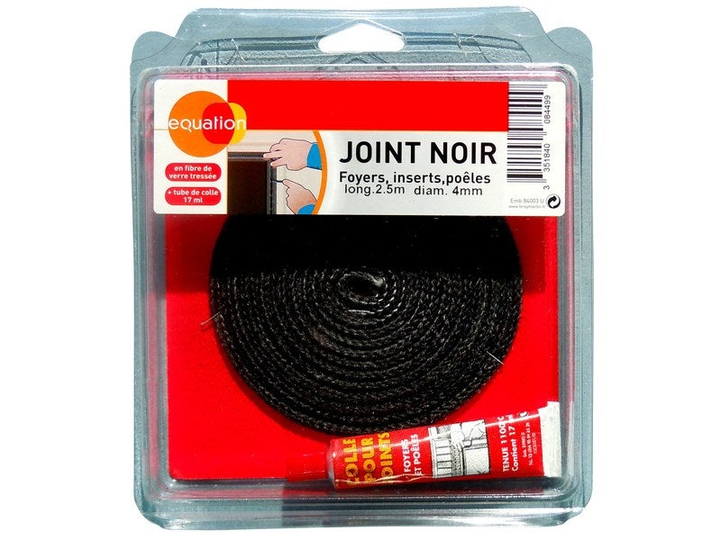 kit de remplacement de joint ignifugé de porte en fibre de verre diamètre  10 mm pour chaudière, étanchéité du foyer au mazout