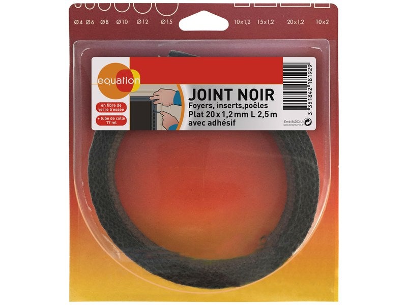 Joint noir pour portes foyers et inserts diamètre 10 mm - PYROFEU -  Mr.Bricolage