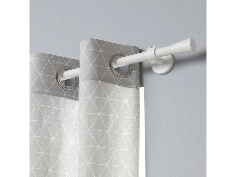 2 supports fermés pour barre à rideau blanc en metal - L'Incroyable