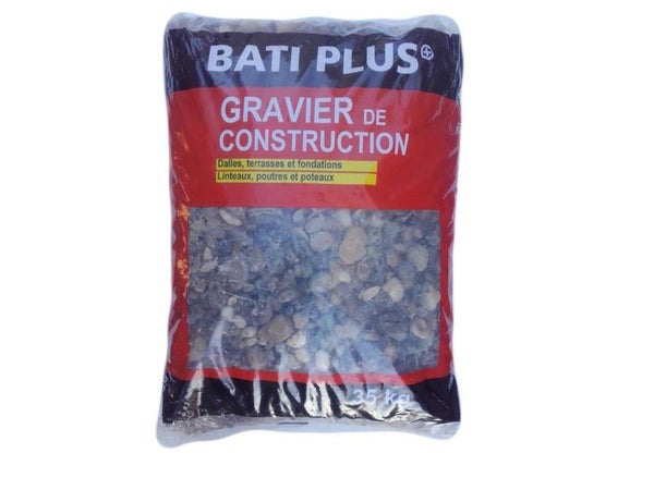Gravier de construction béton 5/15, sac de 35 kg