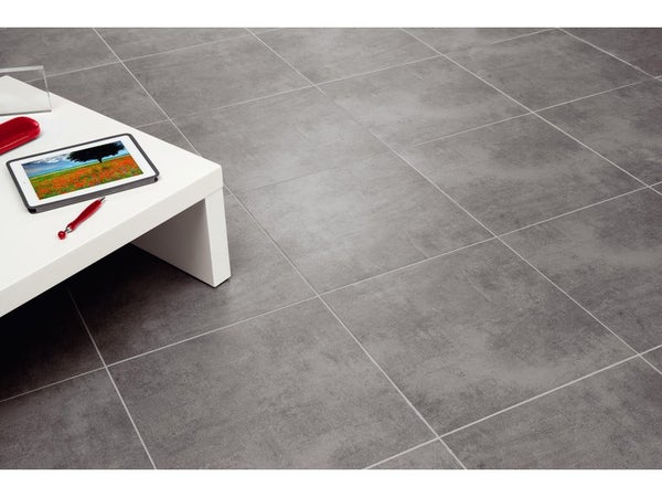 Carrelage Sol Et Mur Forte Effet Béton Anthracite Alma L.45 X L.45 Cm