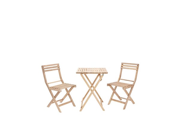 Salon de jardin acacia beige Solis origami, 2 personnes