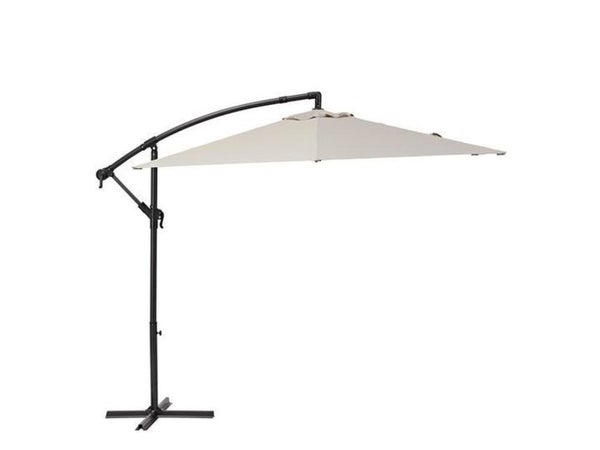 Parasol déporté Polar hexa taupe hexagonal, L.290 x l.290 cm