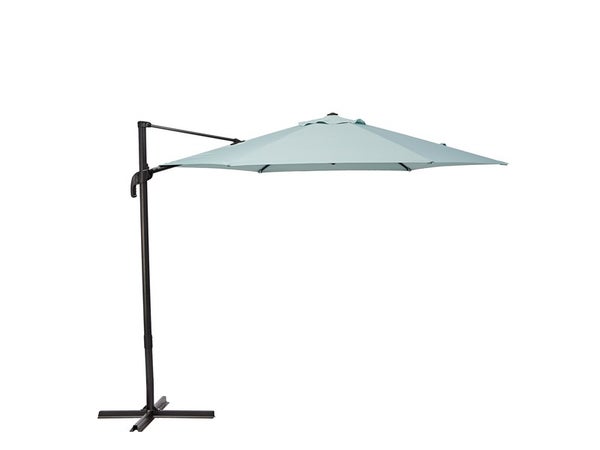 Parasol déporté NATERIAL Avea bleu hexagonal, L.289 x l.289 cm