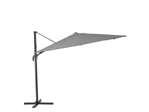 Parasol déporté NATERIAL Aura anthracite carré, L.286 x l.286 cm