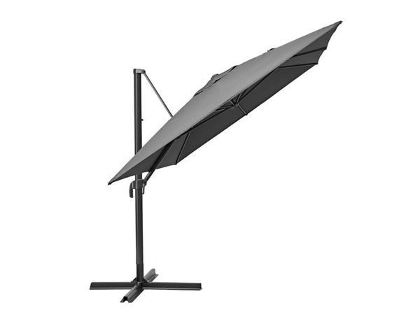 Parasol déporté NATERIAL Aura anthracite rectangulaire, L.386.5 x l.281 cm