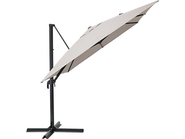 Parasol déporté NATERIAL Aura taupe rectangulaire, L.386.5 x l.281 cm