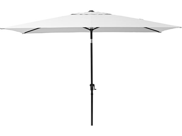 Parasol pied central NATERIAL Avea blanc rectangulaire, L.300 x l.200 cm