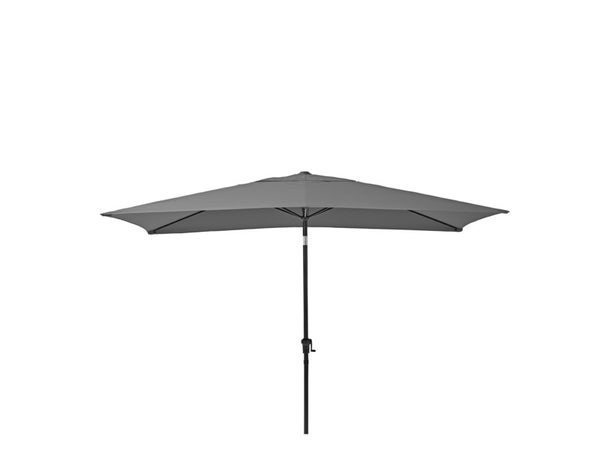 Parasol pied central NATERIAL Avea gris rectangulaire, L.300 x l.200 cm