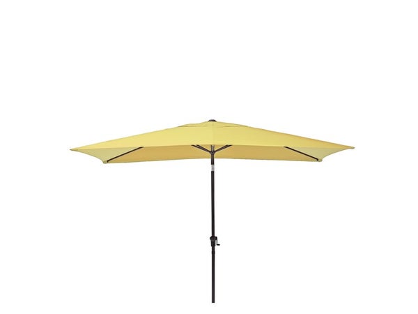Parasol pied central NATERIAL Avea jaune rectangulaire, L.300 x l.200 cm