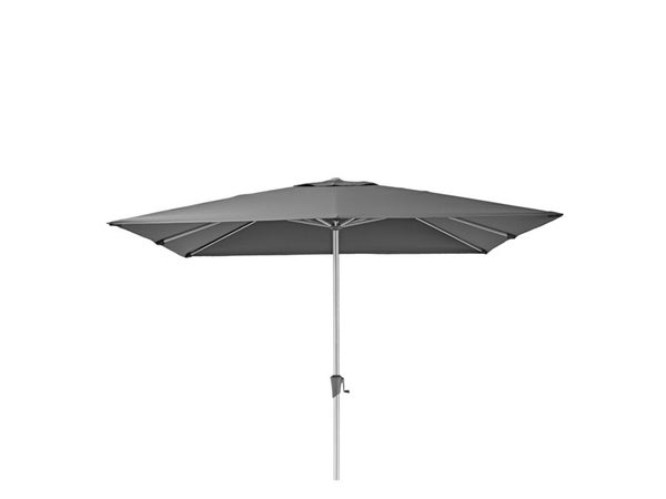 Parasol pied central NATERIAL Aura gris carré, L.285 x l.285 cm