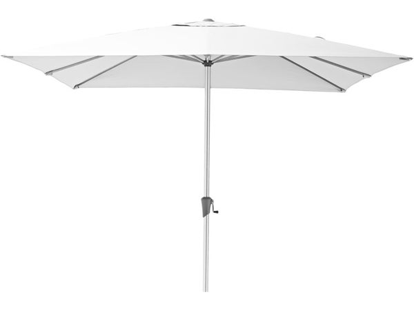 Parasol pied central NATERIAL Aura blanc carré, L.285 x l.285 cm