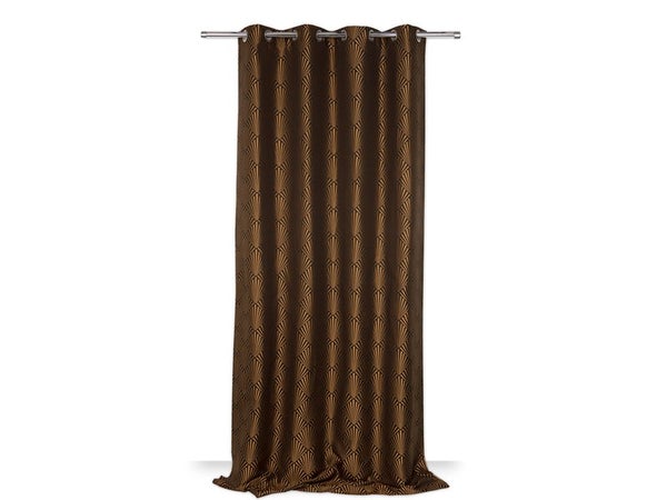 Rideau Tamisant, Tilda Noir Et Doré L.140 X H.260 Cm