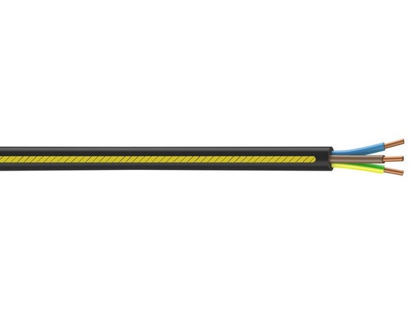 Câble Électrique 3 G 2.5 Mm² U1000R2V L.3 M, Noir