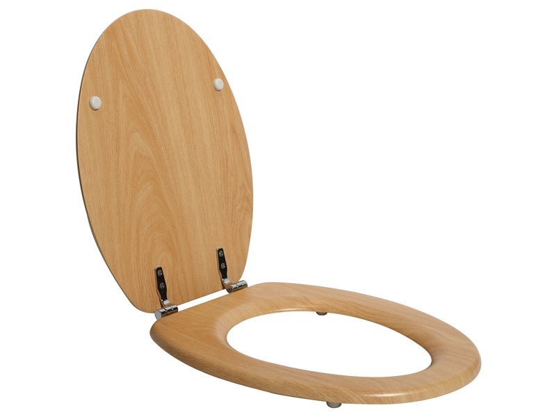 SENSEA - Abattant WC ovale en MDF - Motif effet bois gris - Frein de chute  - PURITY