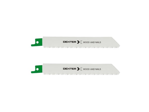 Lot De 2 Lames Bois Coupe Droite 100 Mm Dexter Pour Scie Sabre