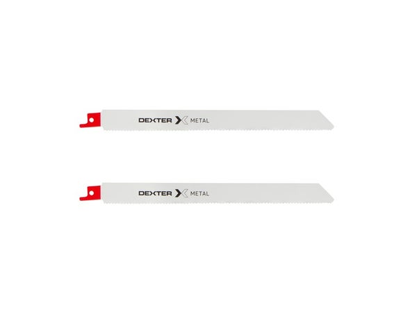 Lot De 2 Lames Métal Coupe Droite 2-8 Mm Dexter Pour Scie Sabre