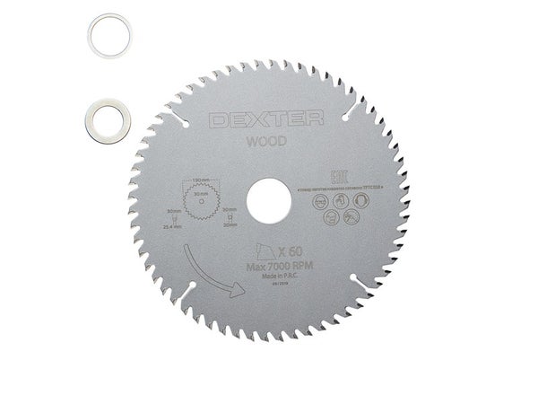 Lame De Scie Circulaire Pour Bois Dur Dexter Coupe Fine 190 X 30 Mm