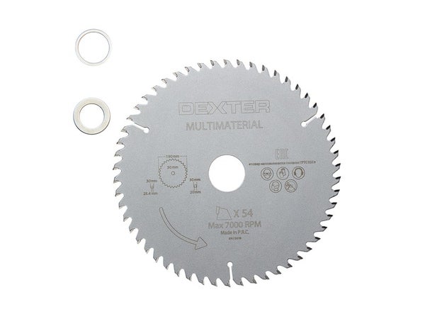 Lame De Scie Circulaire Pour Aluminium Et Bois Dexter 190 X 30 Mm