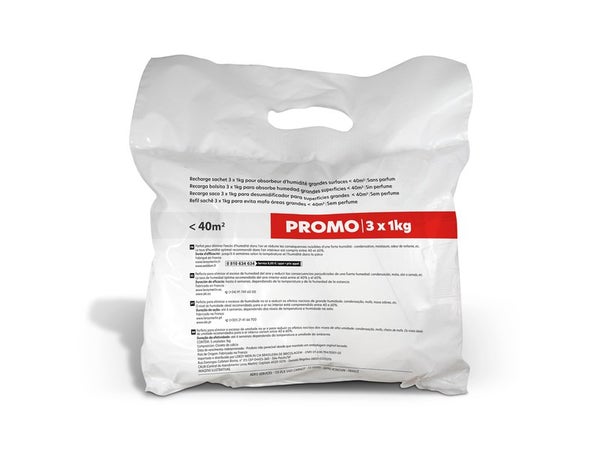 Recharge pour absorbeur d'humidite 3 sachets de 1 Kg