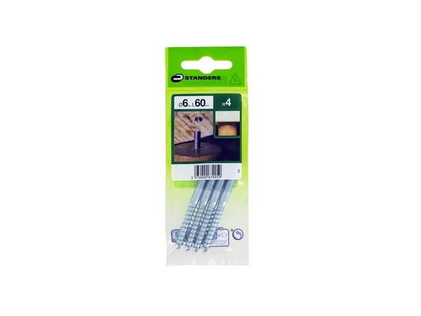 Lot De 4 Vis Acier Standers X L.60 Mm