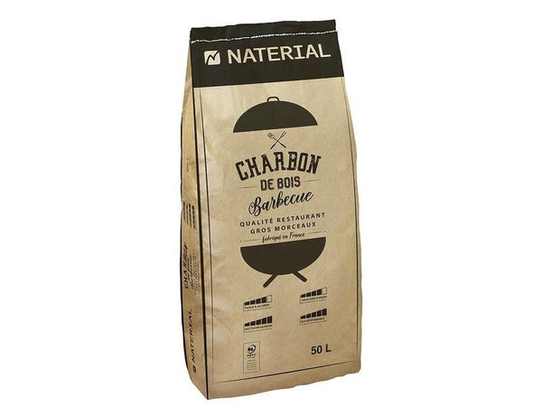 Charbon de bois pour barbecue, NATERIAL, 50 L