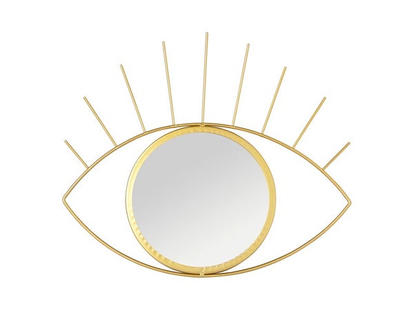 Miroir Ovale Oeil, Dorée, L.36 X H.31 Cm