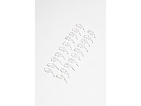 Lot De 20 Crochets En Plastique Blanc Extens, L.14 Cm