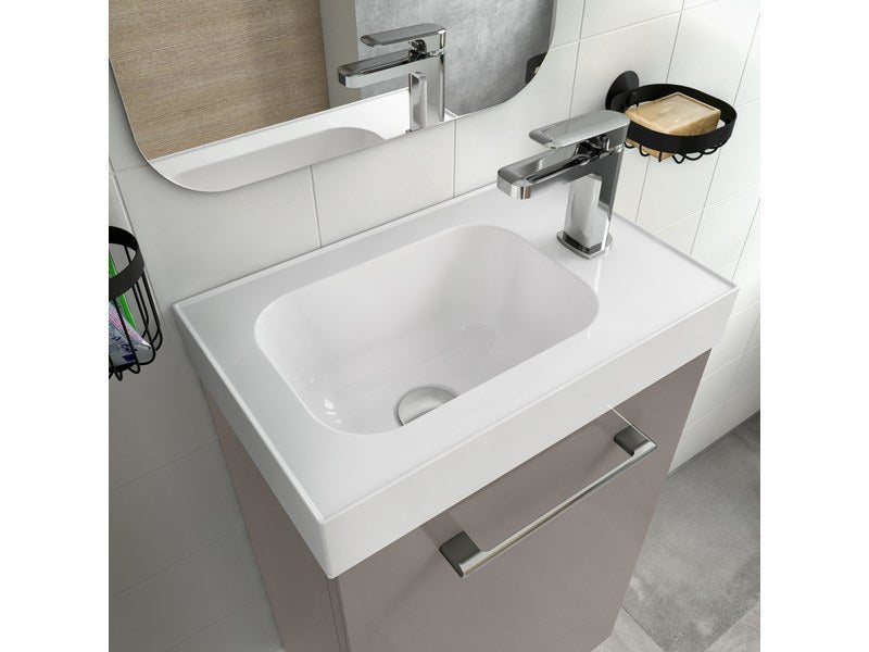 Lave-mains céramique, rectangulaire, L. 41 x P. 26 cm blanc, REMIX