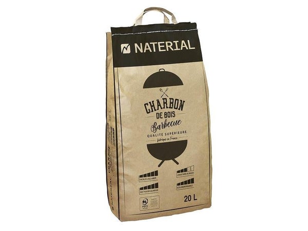 Charbon de bois pour barbecue, NATERIAL, 20 L