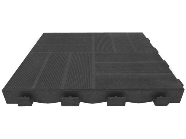 Dalle clipsable composite mixtile, anthracite, L. 41.5 x L. 41.5 cm x Ep. 45 mm