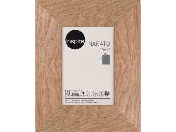 Cadre Nakato, H.15 x l.10 cm, bois chêne mat, INSPIRE
