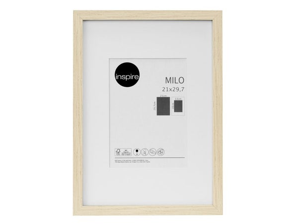 Cadre Milo, l.21 x H.29.7 cm chêne, INSPIRE