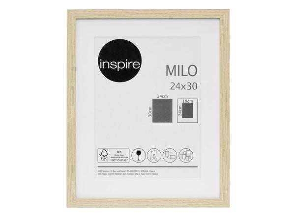 Cadre Milo, L.24 X H.30 Cm, Chêne