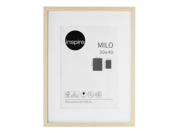 Cadre Milo, l.30 x H.40 cm chêne, INSPIRE