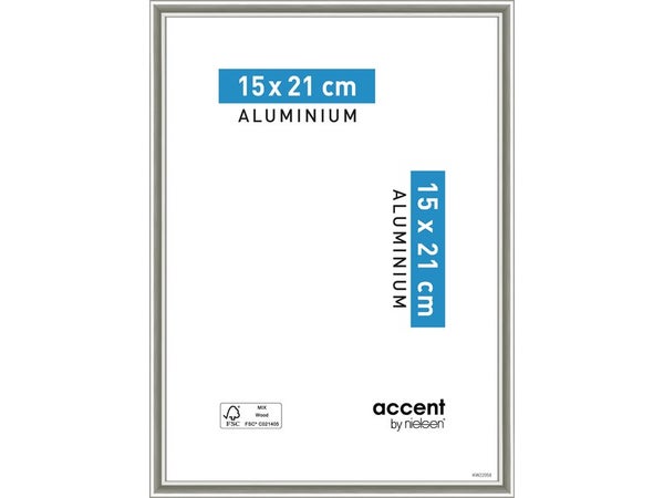 Cadre Accent, L.15 X H.20 Cm, Aluminium Argent