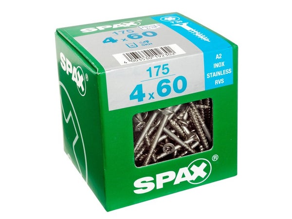 Lot De 175 Vis Inox Tête Fraisée Torx Spax, Diam.4 Mm X L.60 Mm