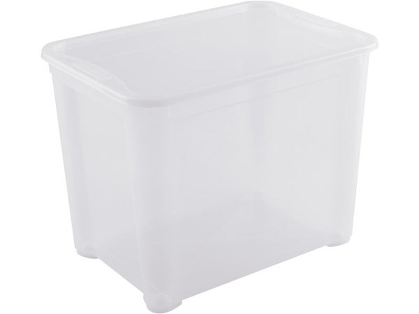 Bac de rangement polypropylène de 65 L, transparent