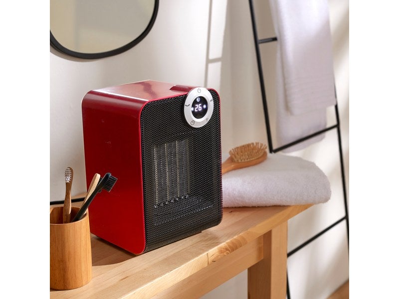 Radiateur soufflant Fifty digital - Céramique - Rouge - 1500W