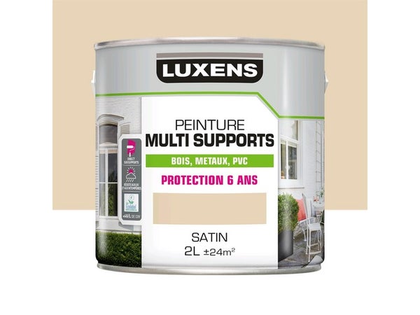 Peinture multimatériaux Extérieur Luxens Ivoire Clair Satiné 2 L