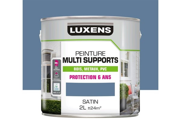 Peinture multimatériaux Extérieur Luxens Bleu Provence Satiné 2 L