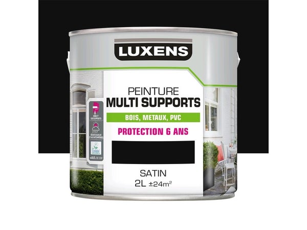 Peinture multimatériaux Extérieur Luxens Noir Satiné 2 L