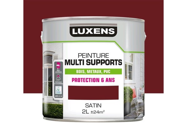 Peinture multimatériaux Extérieur Luxens Rouge Basque Satiné 2 L