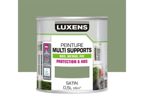 Peinture multimatériaux Extérieur Luxens Vert Provence Satiné 0.5 L