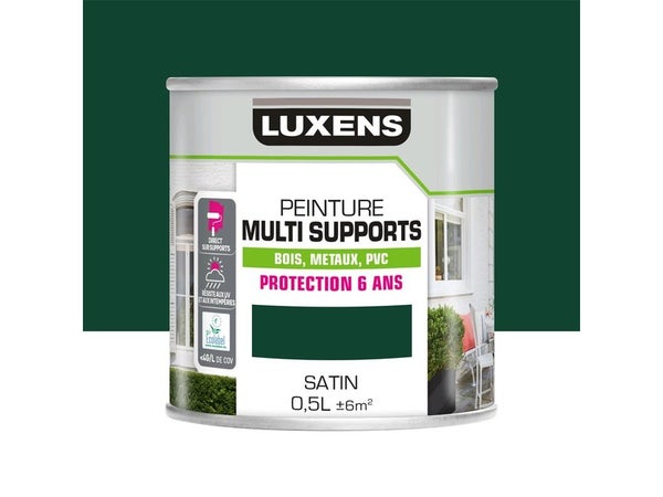 Peinture multimatériaux Extérieur Luxens Vert Mousse Satiné 0.5 L