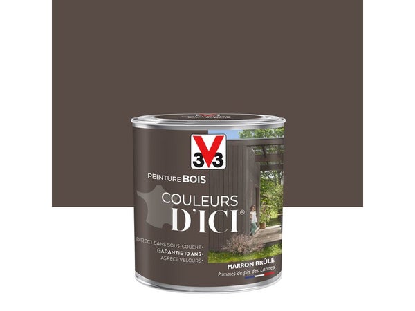 Peinture Bois Extérieur Climats Extrêmes® V33, Brun Normand Satiné