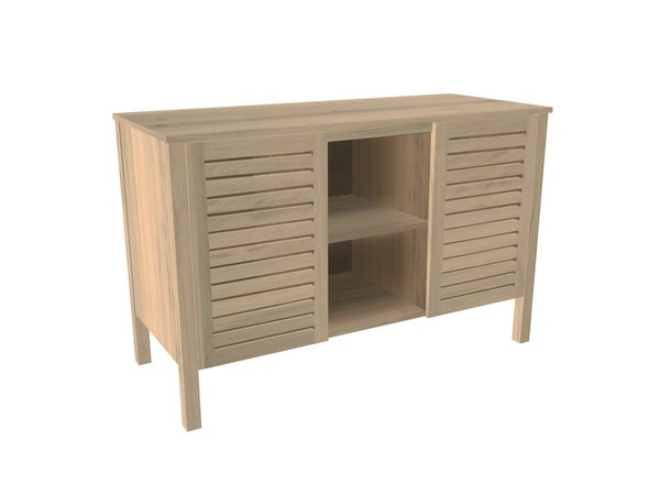 Meuble de salle de bains double vasque l.120 x H.78 x P.50 cm, chêne naturel, Talix