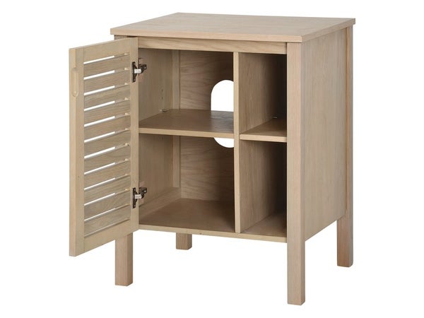 Meuble de salle de bains simple vasque l.60 x H.78 x P.50 cm, chêne naturel, Talix
